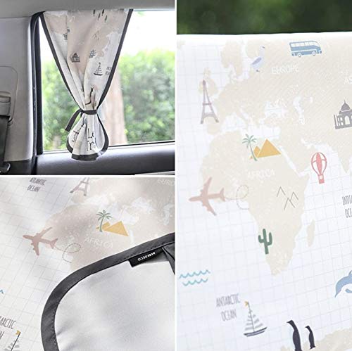 BEBEDECO Magnetic Car Sun Shade Curtain for Side Window - Sun Blocker and UV Protector for Baby  Kids  and Pets - Universal Fit with Built-in Magnets for Steel-Framed Door (WorldTravel) - Image 5